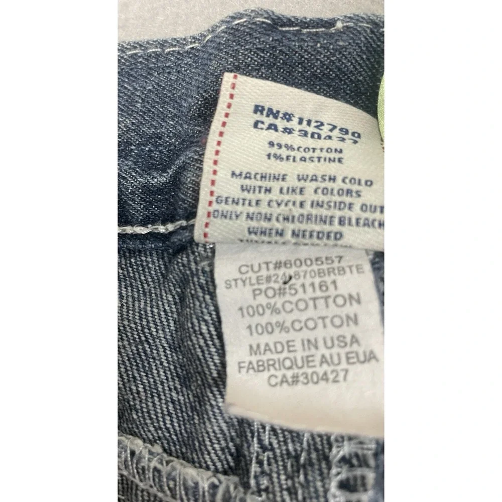 True Religion Mens Thick Stitch Denim Straight Jeans Size 34